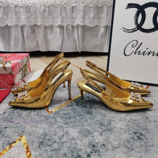 New Top DG2024 new DG rhinestone buckle toe back empty sandalsSexy high heels 10.5cm and comek6p7ndt - Image 3