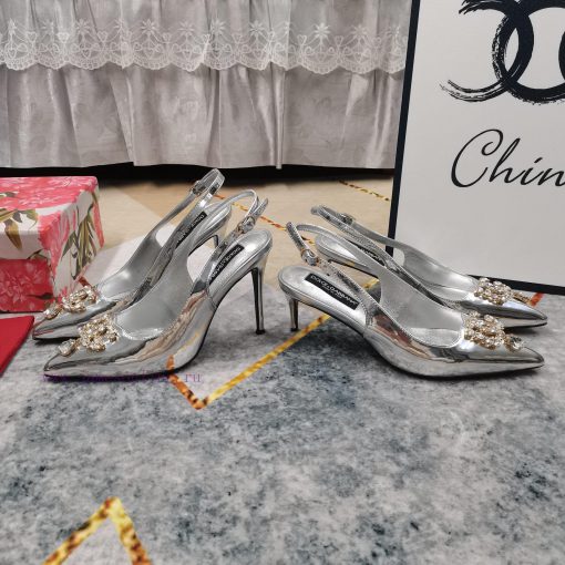New Top DG2024 new DG rhinestone buckle toe back empty sandalsSexy high heels 10.5cm and comudzr7m18 - Image 3