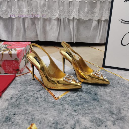 New Top DG2024 new DG rhinestone buckle toe back empty sandalsSexy high heels 10.5cm and comek6p7ndt - Image 5