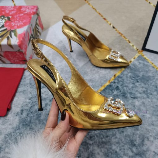 New Top DG2024 new DG rhinestone buckle toe back empty sandalsSexy high heels 10.5cm and comek6p7ndt - Image 6