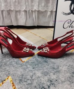 New Top DG2024 new DG rhinestone buckle toe back empty sandalsSexy high heels 10.5cm and com77n2isvp