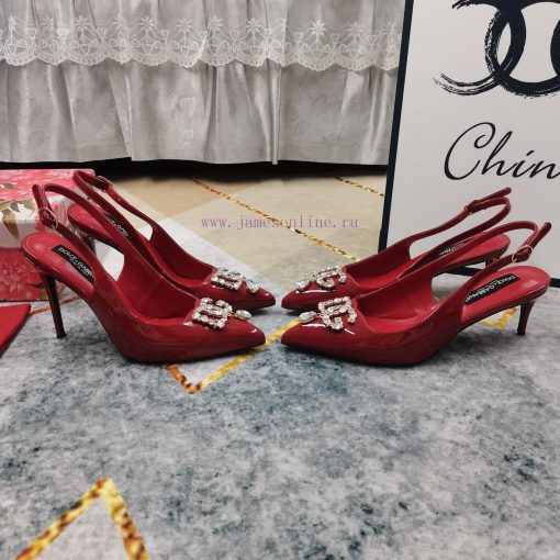 New Top DG2024 new DG rhinestone buckle toe back empty sandalsSexy high heels 10.5cm and com77n2isvp - Image 2