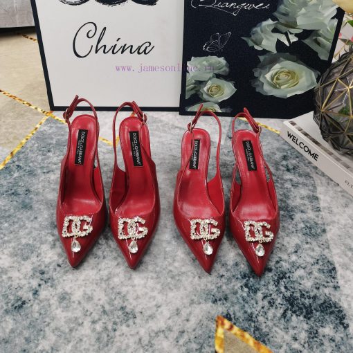 New Top DG2024 new DG rhinestone buckle toe back empty sandalsSexy high heels 10.5cm and com77n2isvp - Image 4
