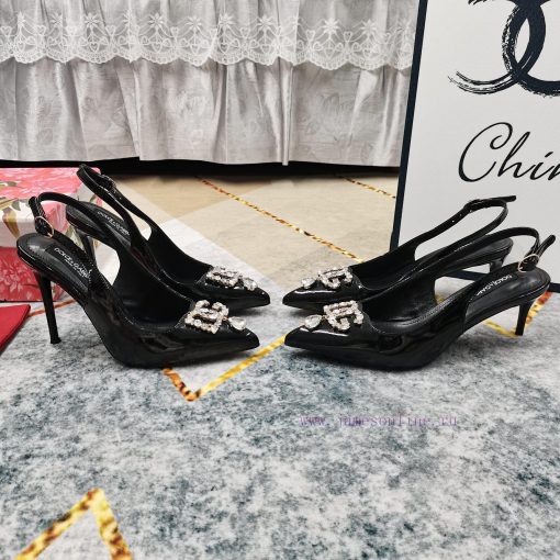 New Top DG2024 new DG rhinestone buckle toe back empty sandalsSexy high heels 10.5cm and com73s4v9rd