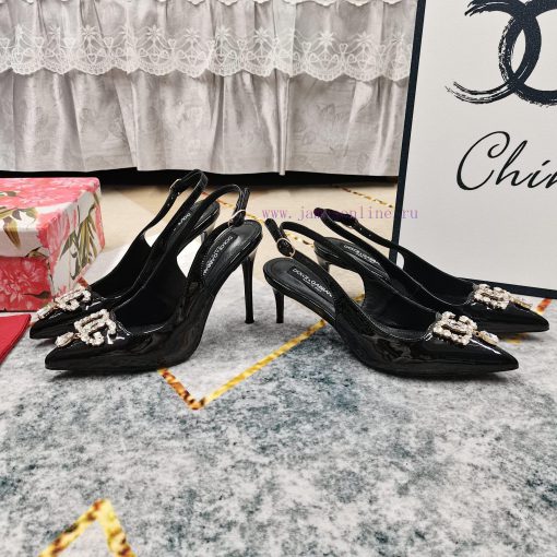 New Top DG2024 new DG rhinestone buckle toe back empty sandalsSexy high heels 10.5cm and com73s4v9rd - Image 3