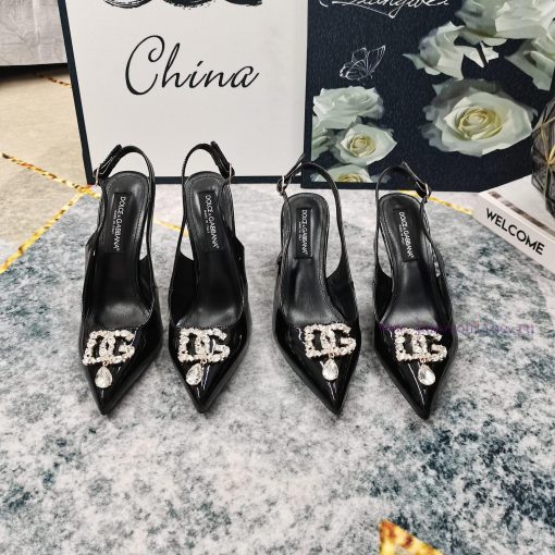 New Top DG2024 new DG rhinestone buckle toe back empty sandalsSexy high heels 10.5cm and com73s4v9rd - Image 4