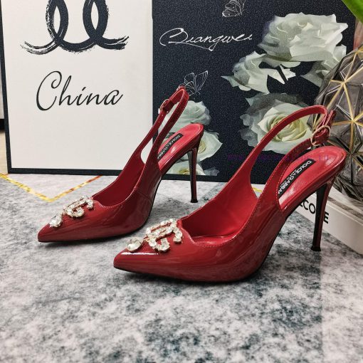 New Top DG2024 new DG rhinestone buckle toe back empty sandalsSexy high heels 10.5cm and com77n2isvp - Image 8