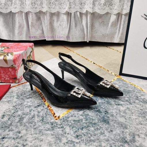 New Top DG2024 new DG rhinestone buckle toe back empty sandalsSexy high heels 10.5cm and com73s4v9rd - Image 5