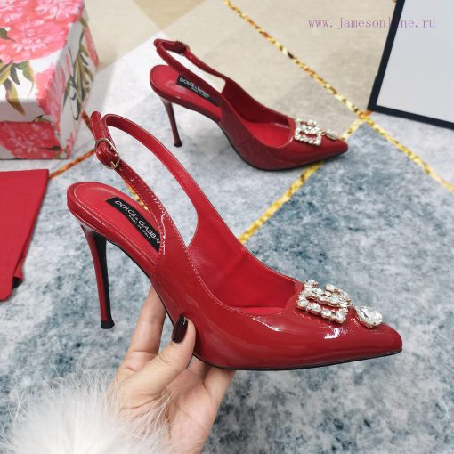 New Top DG2024 new DG rhinestone buckle toe back empty sandalsSexy high heels 10.5cm and com77n2isvp - Image 9