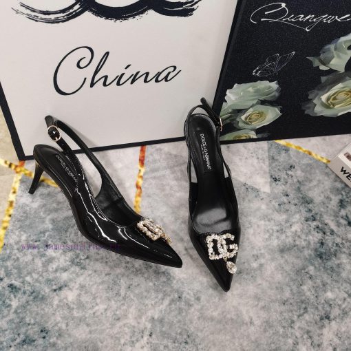 New Top DG2024 new DG rhinestone buckle toe back empty sandalsSexy high heels 10.5cm and com73s4v9rd - Image 6