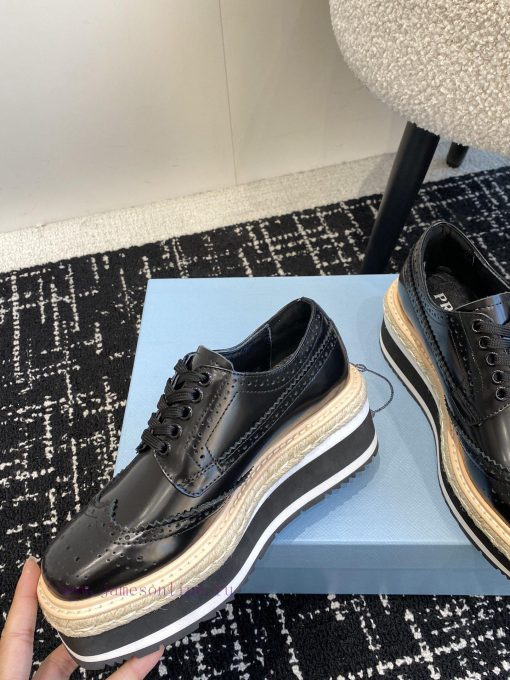 Prada 24ss autumn and winter latest thick soled lace up punched block sponge shoesThe origin9j1t81oj - Image 7