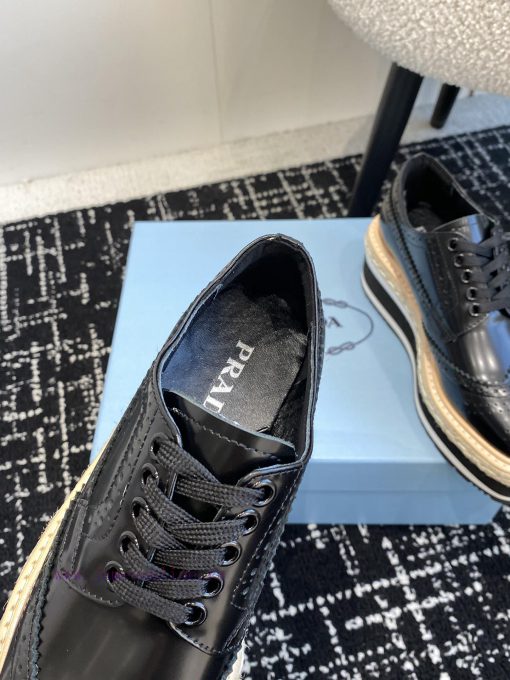 Prada 24ss autumn and winter latest thick soled lace up punched block sponge shoesThe origin9j1t81oj - Image 8