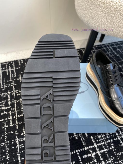 Prada 24ss autumn and winter latest thick soled lace up punched block sponge shoesThe origin9j1t81oj - Image 10