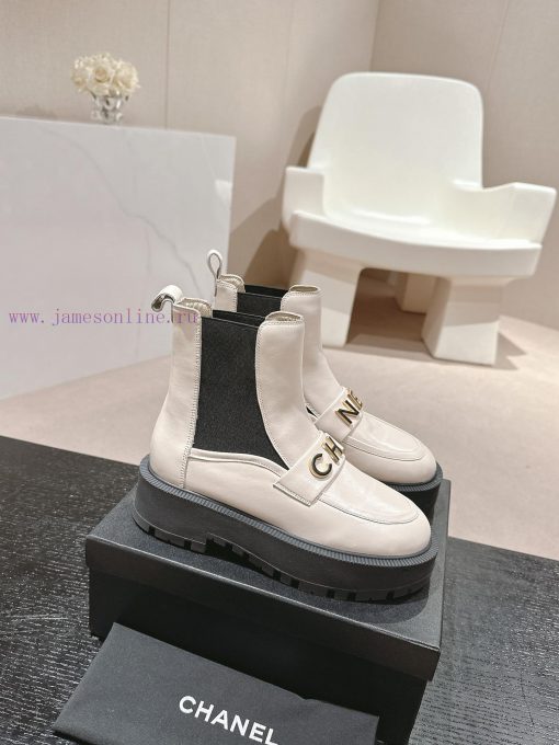 Chanel thick soled short boots Chelsea boots elastic band letter logo⇢𝐒𝐈𝐙𝐄 3536383839 (40/419w9h0tis - Image 3