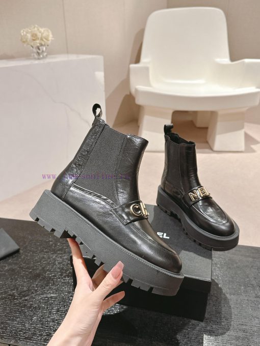 Chanel thick soled short boots Chelsea boots elastic band letter logo⇢𝐒𝐈𝐙𝐄 3536383839 (40/41hqevsqnj - Image 5