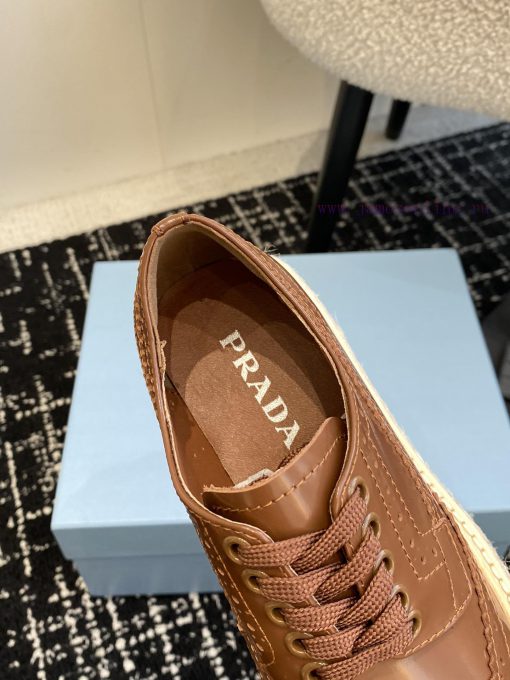 Prada 24ss autumn and winter latest thick soled lace up punched block sponge shoesThe origint95pt83m - Image 8