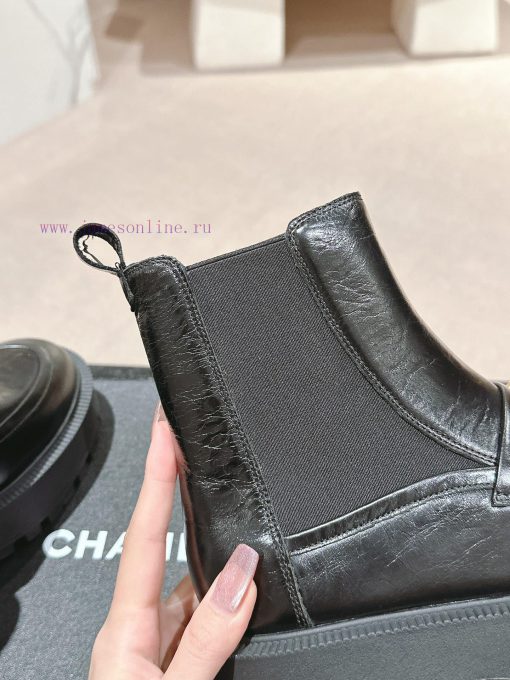 Chanel thick soled short boots Chelsea boots elastic band letter logo⇢𝐒𝐈𝐙𝐄 3536383839 (40/41hqevsqnj - Image 9