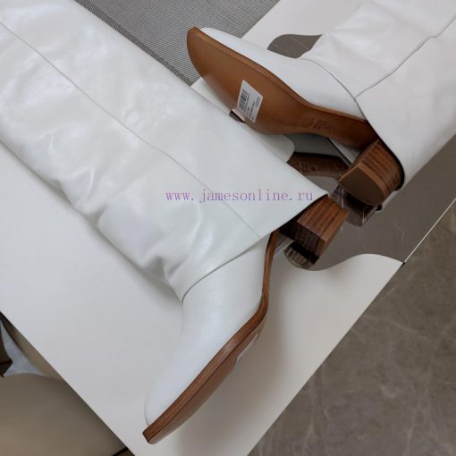 Wooden grain thick heeled pants boots/square toe single shoesFendi Top Edition 2023 Officialmre6e3hz - Image 8