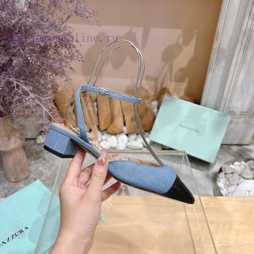 𝑨𝑸𝑼𝑨𝒁𝒛𝒖𝒓𝒂 𝟐𝟒𝒔𝒔  🤍 Top notch square toe women's high heels, this "FrenchFlirt" mid heel shoe ci8hlfkk - Image 7