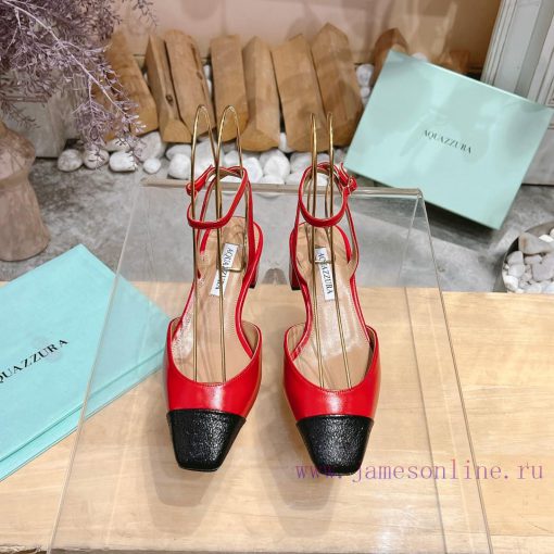 𝑨𝑸𝑼𝑨𝒁𝒛𝒖𝒓𝒂 𝟐𝟒𝒔𝒔  🤍 Top notch square toe women's high heels, this "FrenchFlirt" mid heel shoe afbdhj39