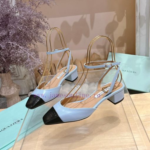 𝑨𝑸𝑼𝑨𝒁𝒛𝒖𝒓𝒂 𝟐𝟒𝒔𝒔  🤍 Top notch square toe women's high heels, this "FrenchFlirt" mid heel shoe lof2bjaq - Image 4