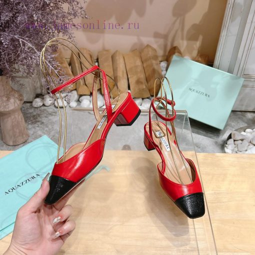 𝑨𝑸𝑼𝑨𝒁𝒛𝒖𝒓𝒂 𝟐𝟒𝒔𝒔  🤍 Top notch square toe women's high heels, this "FrenchFlirt" mid heel shoe afbdhj39 - Image 5
