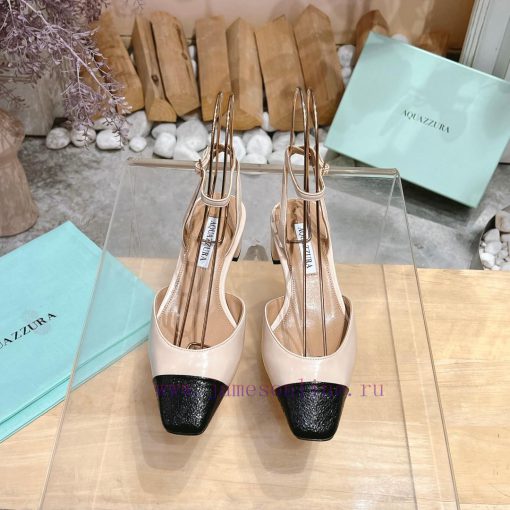 𝑨𝑸𝑼𝑨𝒁𝒛𝒖𝒓𝒂 𝟐𝟒𝒔𝒔  🤍 Top notch square toe women's high heels, this "FrenchFlirt" mid heel shoe dke10jyt - Image 2