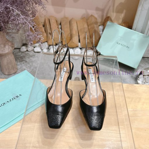 𝑨𝑸𝑼𝑨𝒁𝒛𝒖𝒓𝒂 𝟐𝟒𝒔𝒔  🤍 Top notch square toe women's high heels, this "FrenchFlirt" mid heel shoe q3imsgfi - Image 2