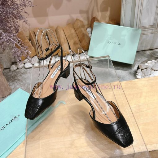 𝑨𝑸𝑼𝑨𝒁𝒛𝒖𝒓𝒂 𝟐𝟒𝒔𝒔  🤍 Top notch square toe women's high heels, this "FrenchFlirt" mid heel shoe q3imsgfi - Image 3