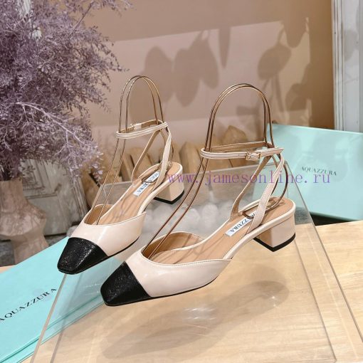 𝑨𝑸𝑼𝑨𝒁𝒛𝒖𝒓𝒂 𝟐𝟒𝒔𝒔  🤍 Top notch square toe women's high heels, this "FrenchFlirt" mid heel shoe dke10jyt - Image 4
