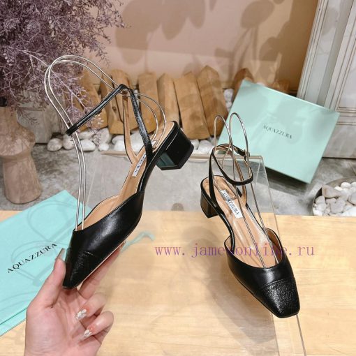𝑨𝑸𝑼𝑨𝒁𝒛𝒖𝒓𝒂 𝟐𝟒𝒔𝒔  🤍 Top notch square toe women's high heels, this "FrenchFlirt" mid heel shoe q3imsgfi - Image 5
