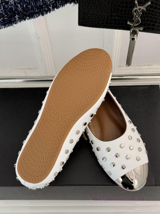 AlAIA | AlAIA 25ss Early Spring New ProductRivet metal head flat bottomed single shoeThis seooq0hkui - Image 10