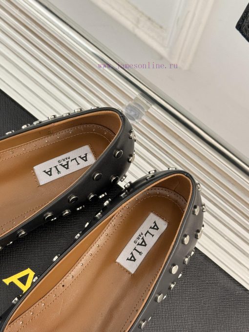 AlAIA | AlAIA 25ss Early Spring New ProductRivet metal head flat bottomed single shoeThis se9m2et64v - Image 9