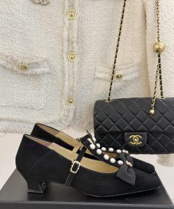 Chanel | Chanel 25C Early Spring New ProductDouble C color blocked bow pearl Mary Jane shoesd6wmwzt9