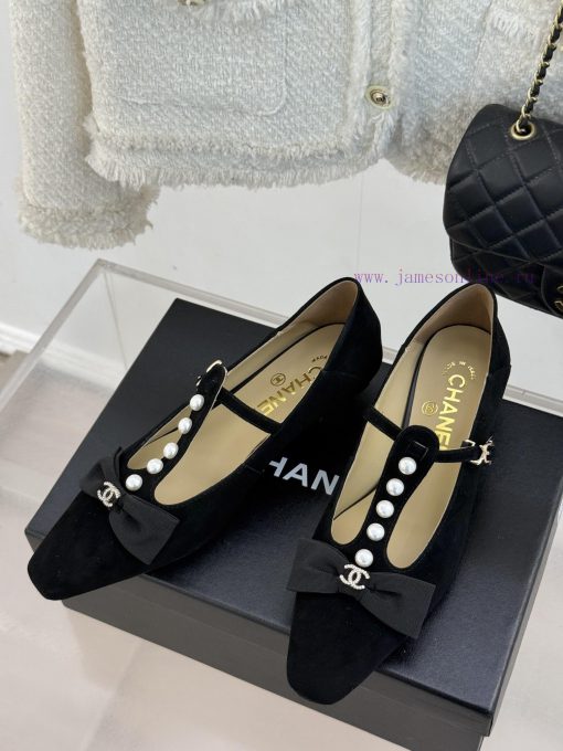 Chanel | Chanel 25C Early Spring New ProductDouble C color blocked bow pearl Mary Jane shoesd6wmwzt9 - Image 3