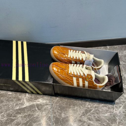 Wales Bonner x Adidas Originals Samba "Wonder White Night Brown" with crocodile embossed extpvq0wtwd - Image 4