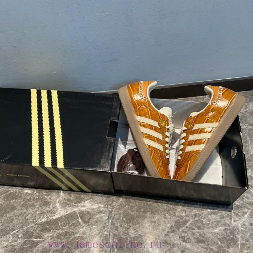 Wales Bonner x Adidas Originals Samba "Wonder White Night Brown" with crocodile embossed extpvq0wtwd - Image 6
