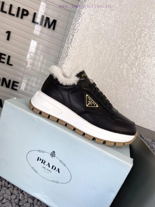 Prada 24ss Prada new couple's hairy dad shoesThe fabric is made of calf leather with clear allm82drl - Image 7