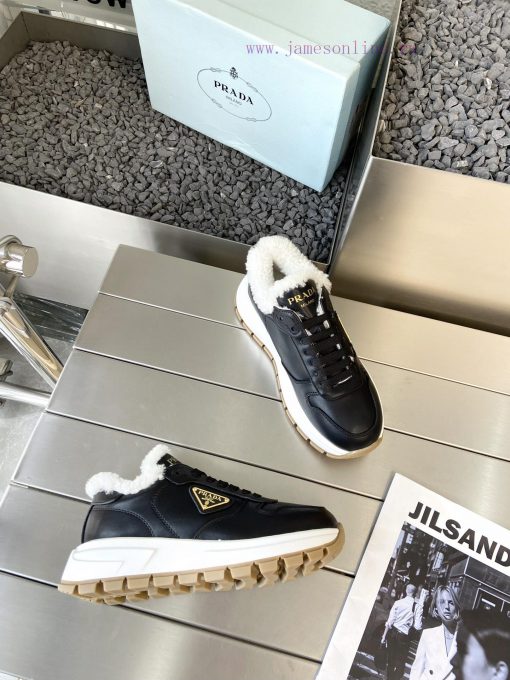 Prada 24ss Prada new couple's hairy dad shoesThe fabric is made of calf leather with clear allm82drl - Image 8