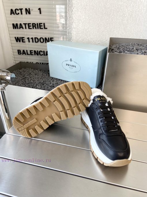 Prada 24ss Prada new couple's hairy dad shoesThe fabric is made of calf leather with clear allm82drl - Image 10