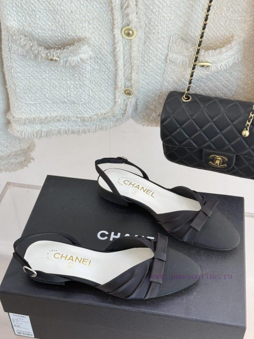 Chanel | Chanel 25C Early Spring New ProductSatin bow sandals seriesThe French style is so b29cl2bdt - Image 4