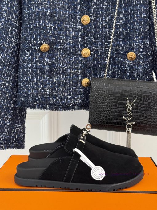 Male size 10Hermer/Hermes Classic Kelly Buckle Bocken SlippersA must-have for autumn and win2p0h2k4f