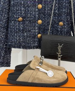 Male size 10Hermer/Hermes Classic Kelly Buckle Bocken SlippersA must-have for autumn and wind7uywadr