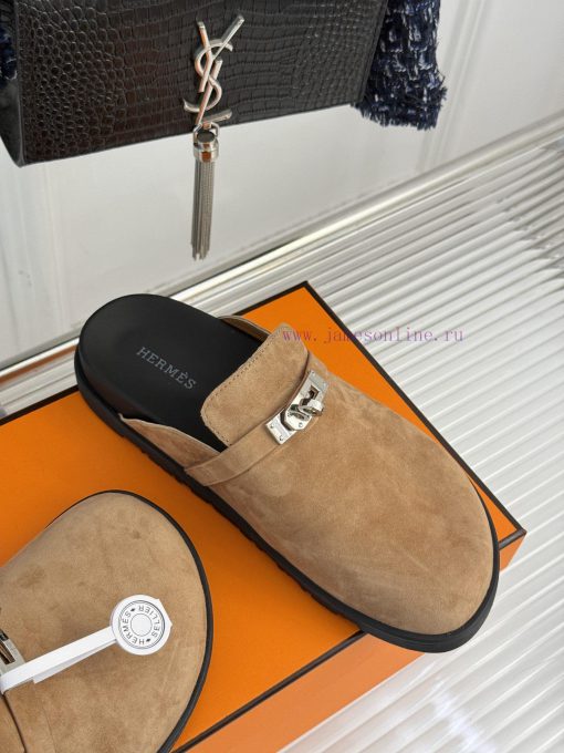 Male size 10Hermer/Hermes Classic Kelly Buckle Bocken SlippersA must-have for autumn and win8hv2uyxw - Image 6