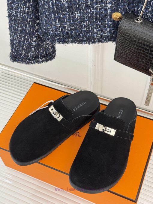 Male size 10Hermer/Hermes Classic Kelly Buckle Bocken SlippersA must-have for autumn and win2p0h2k4f - Image 3