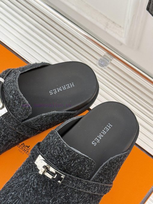 Male size 10Hermer/Hermes Classic Kelly Buckle Bocken SlippersA must-have for autumn and winlex8rh8i - Image 9