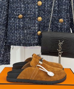 Male size 10Hermer/Hermes Classic Kelly Buckle Bocken SlippersA must-have for autumn and winzfid2bkk