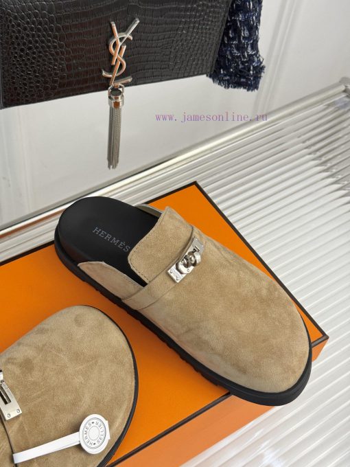 Male size 10Hermer/Hermes Classic Kelly Buckle Bocken SlippersA must-have for autumn and wind7uywadr - Image 6