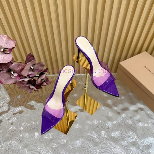 Gianvito Rossi 2024 Classic Pointed PVC Film High Heels Half Drag————————————Its appearance 2gr87n50