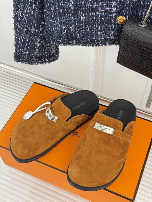 Male size 10Hermer/Hermes Classic Kelly Buckle Bocken SlippersA must-have for autumn and winzfid2bkk - Image 3